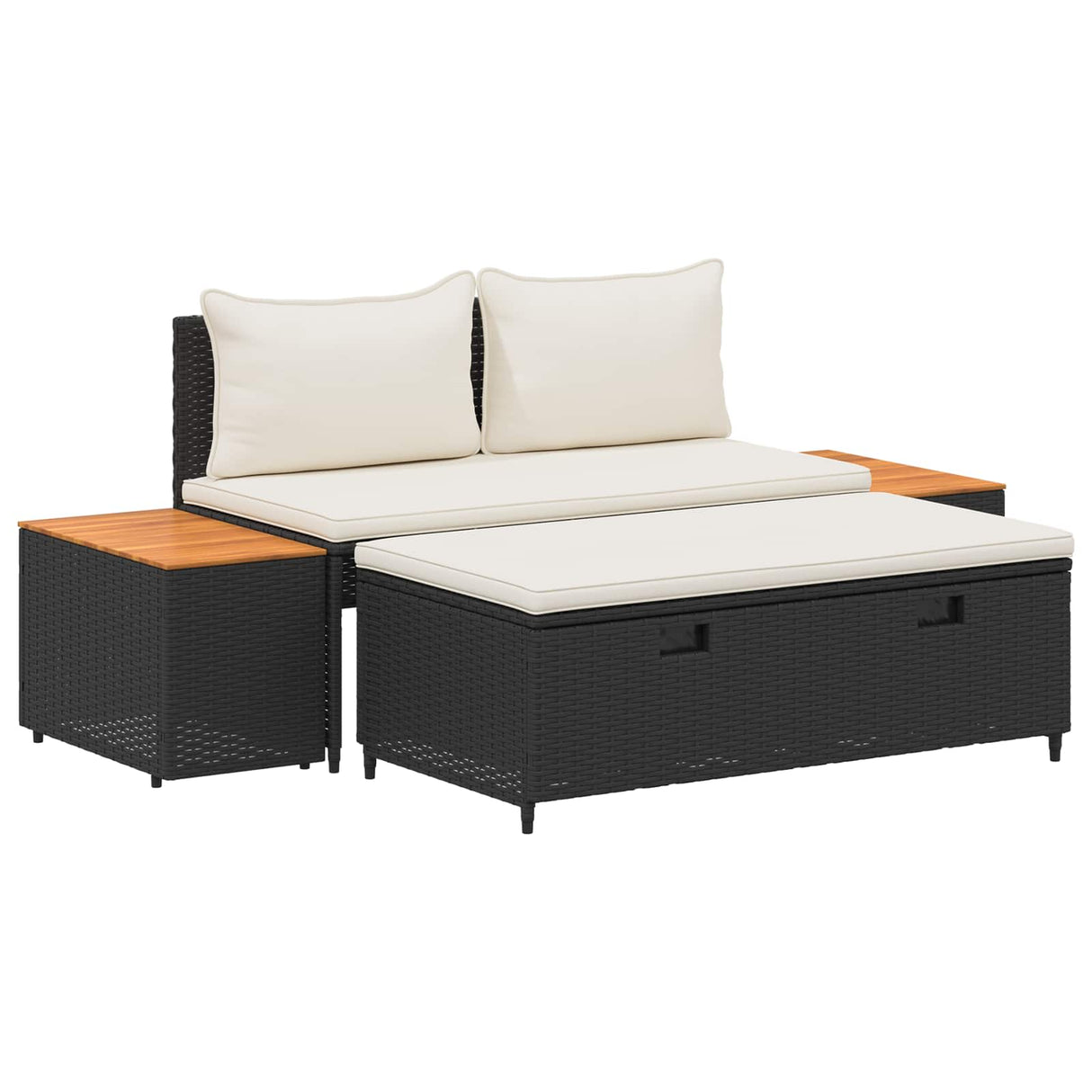 vidaXL Buiten bank set 4 -Seater 4 pcs 55 x 30 x 39 cm