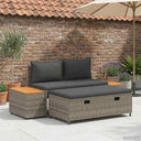 vidaXL Buiten bank set 4 -Seater 4 pcs 55 x 30 x 39 cm