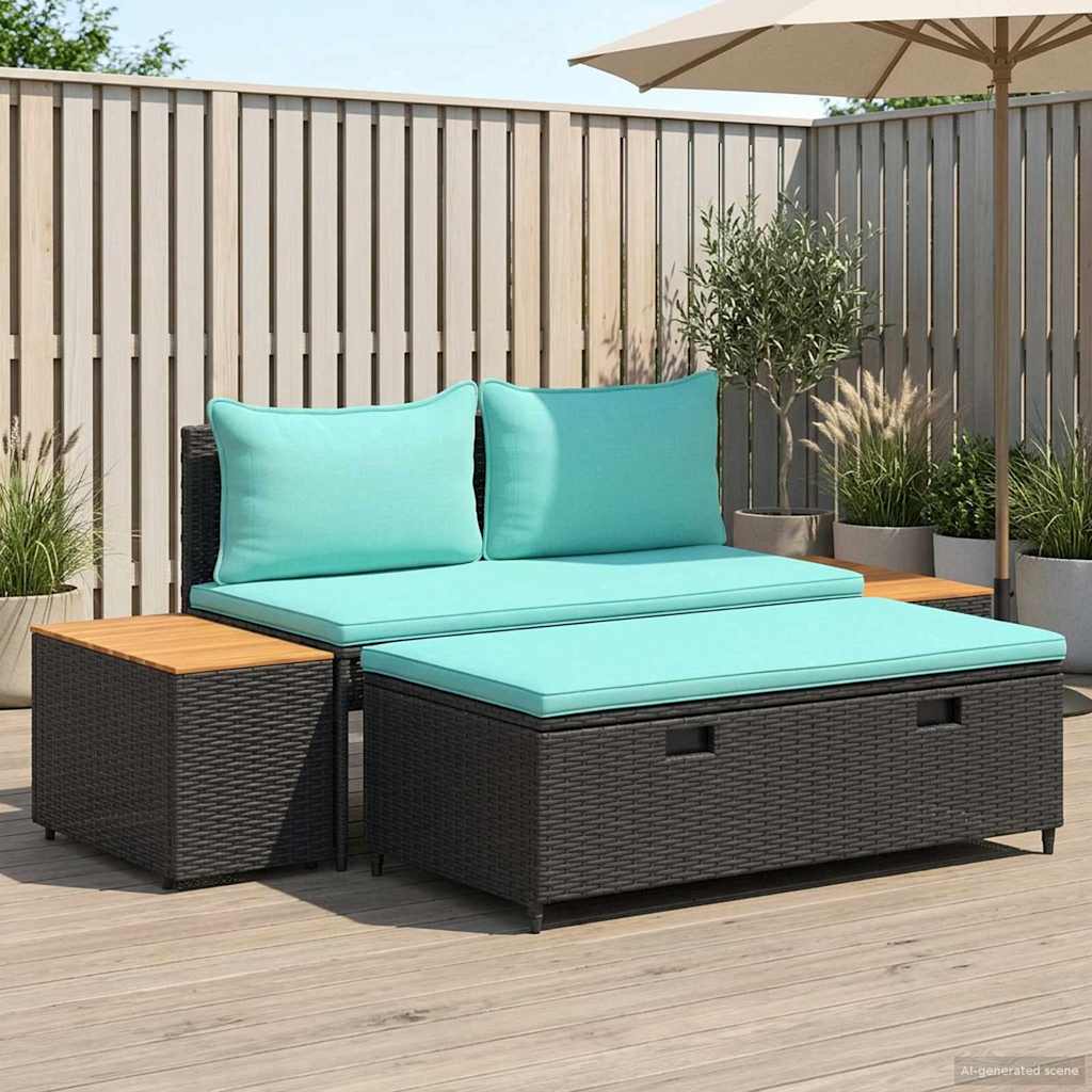 vidaXL Buiten bank set 4 -Seater 4 pcs 55 x 30 x 39 cm