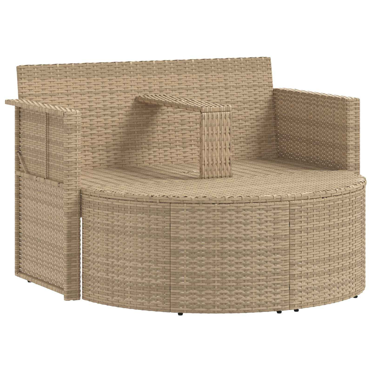 vidaXL Tuinbed met parasol poly rattan bruin