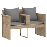 vidaXL Tuinbed met parasol poly rattan bruin