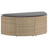 vidaXL Tuinbed met parasol poly rattan bruin