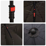 vidaXL Tuinbed met parasol poly rattan bruin