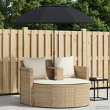 vidaXL Tuinbed met parasol poly rattan bruin