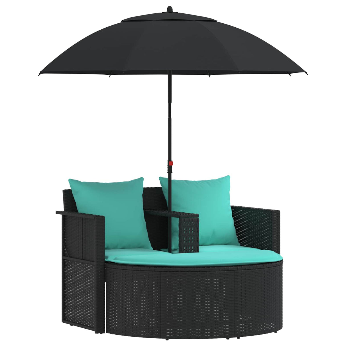 vidaXL Garden Sofa with cushions 8 pcs Grey and Navy Blue poly rattan