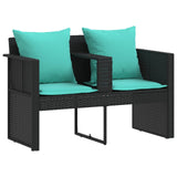 vidaXL Garden Sofa with cushions 8 pcs Grey and Navy Blue poly rattan