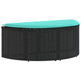 vidaXL Garden Sofa with cushions 8 pcs Grey and Navy Blue poly rattan