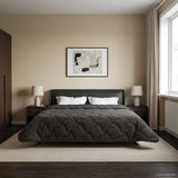 vidaXL Volledig Jaar Dekbed Gekwilt Antraciet 135 x 200 cm