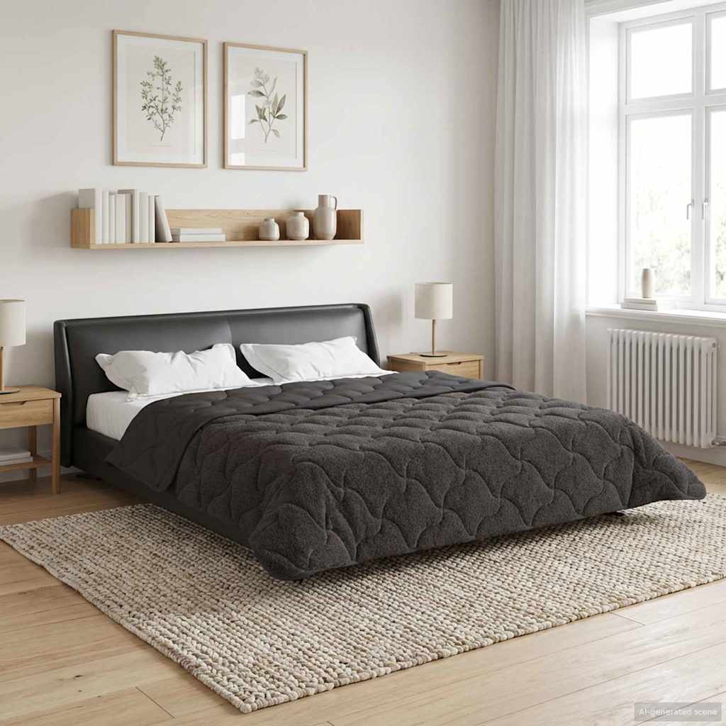 vidaXL Volledig Jaar Dekbed Gekwilt Antraciet 135 x 200 cm