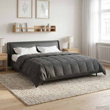 vidaXL Volledig Jaar Dekbed Gekwilt Antraciet 135 x 200 cm