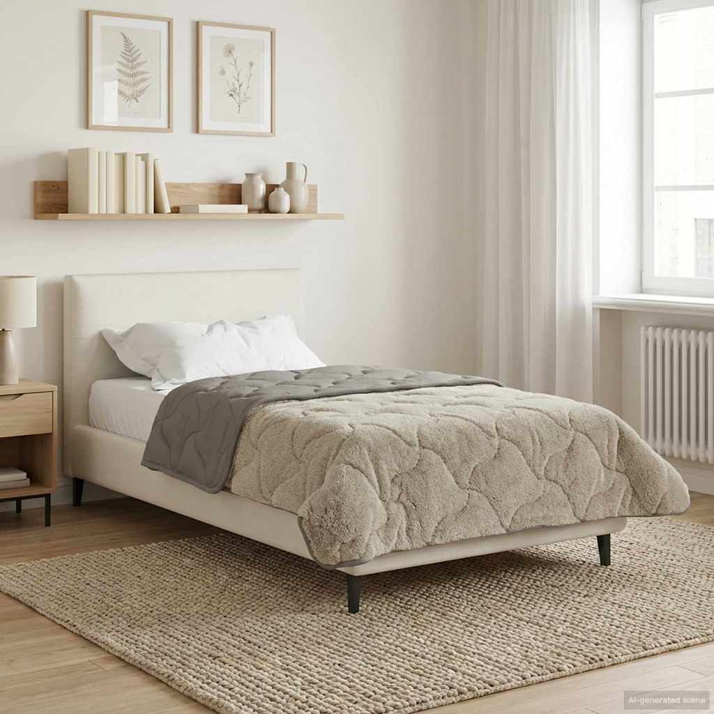 vidaXL Volledig Jaar Dekbed Gekwilt Antraciet 135 x 200 cm