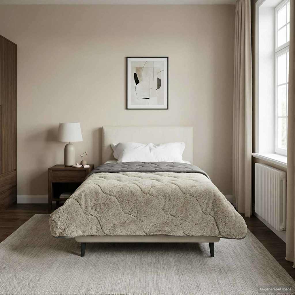 vidaXL Volledig Jaar Dekbed Gekwilt Antraciet 135 x 200 cm