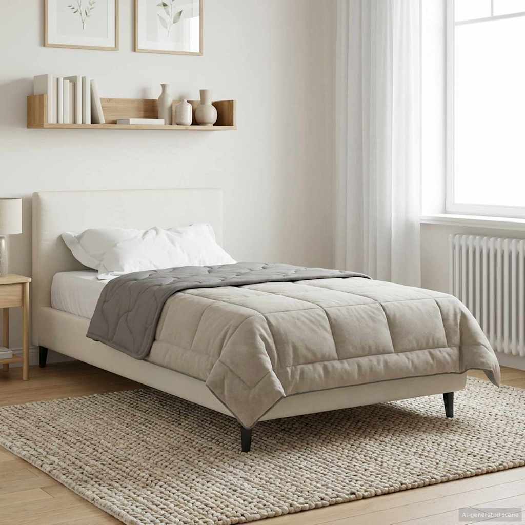 vidaXL Volledig Jaar Dekbed Gekwilt Antraciet 135 x 200 cm