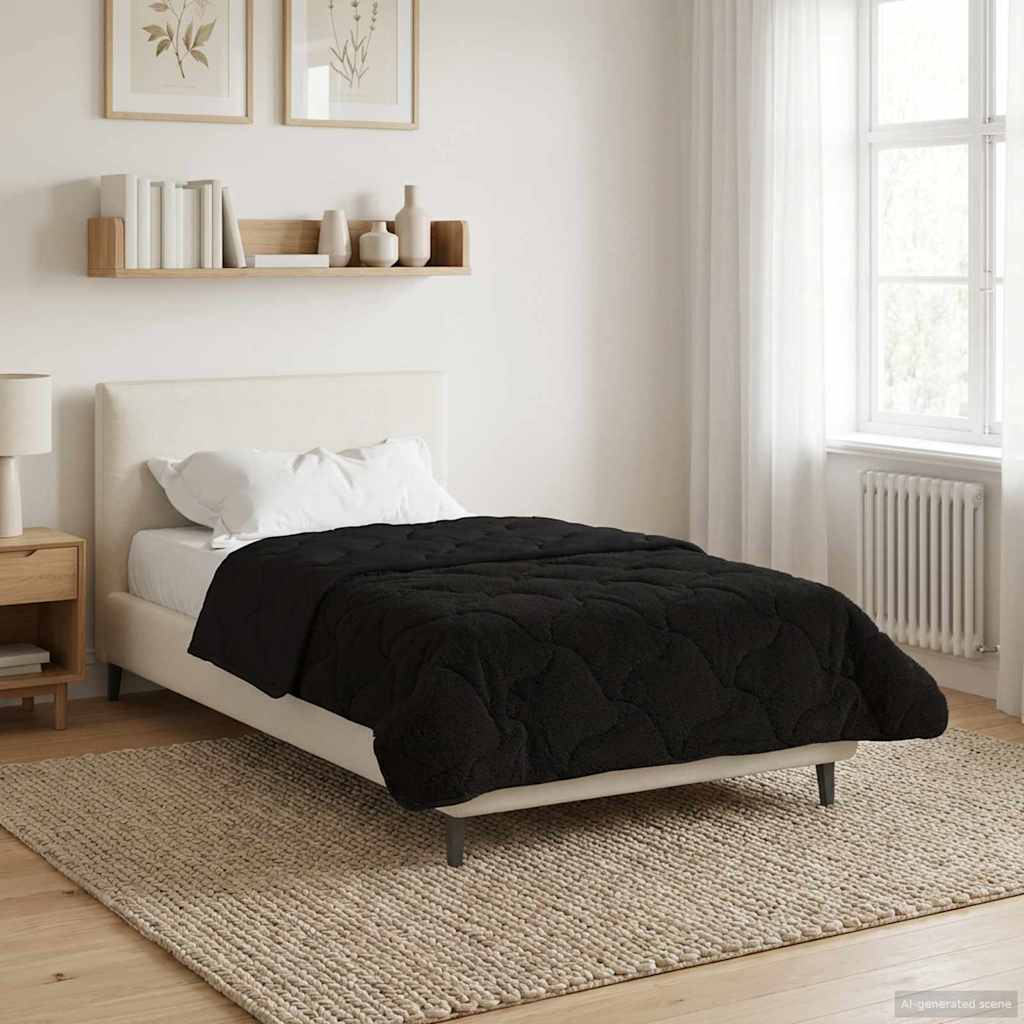 vidaXL Volledig Jaar Dekbed Gekwilt Antraciet 135 x 200 cm