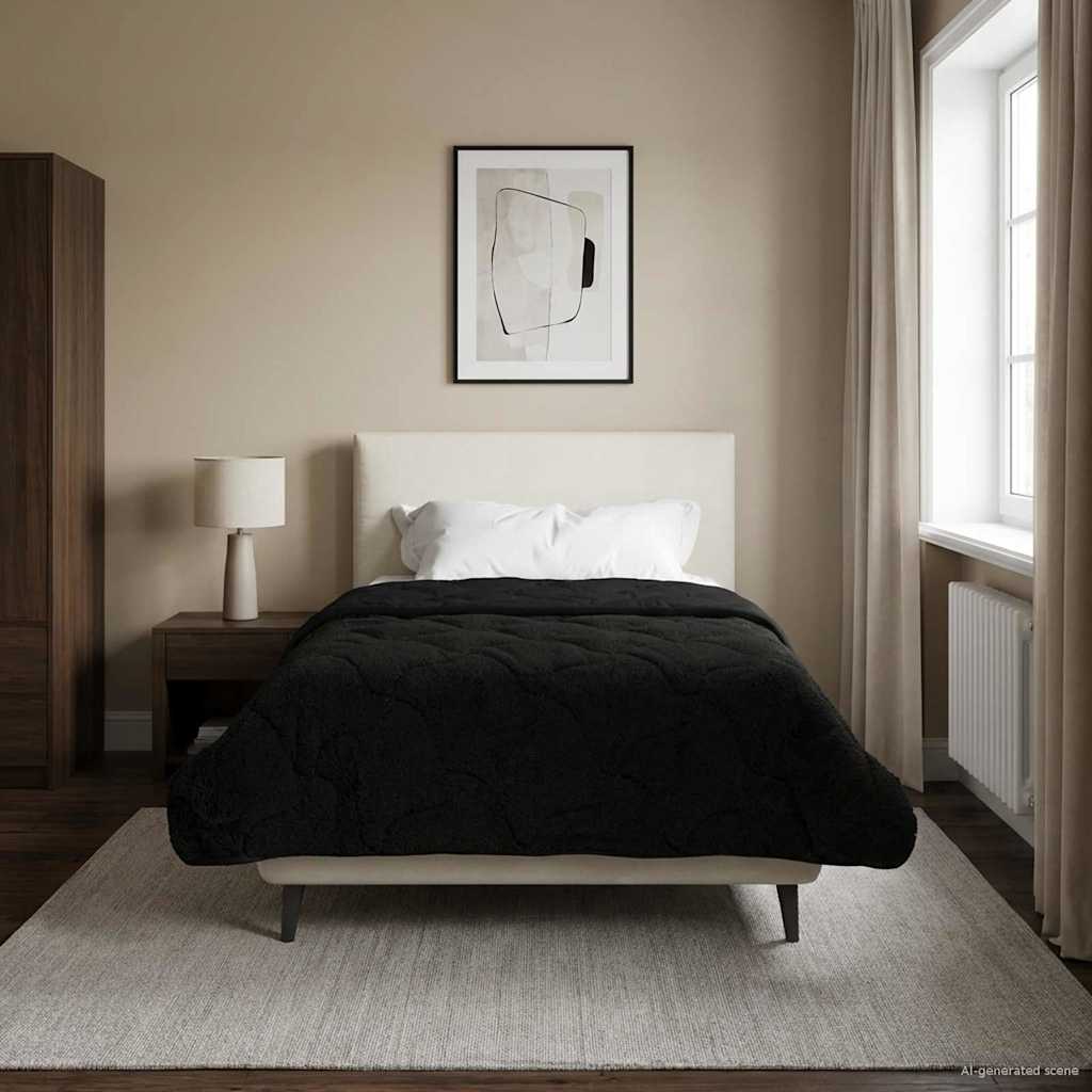 vidaXL Volledig Jaar Dekbed Gekwilt Antraciet 135 x 200 cm