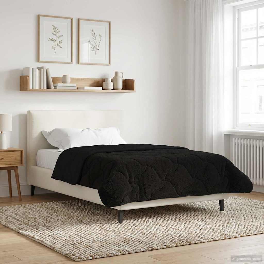 vidaXL Volledig Jaar Dekbed Gekwilt Antraciet 135 x 200 cm