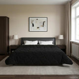 vidaXL Volledig Jaar Dekbed Gekwilt Antraciet 135 x 200 cm