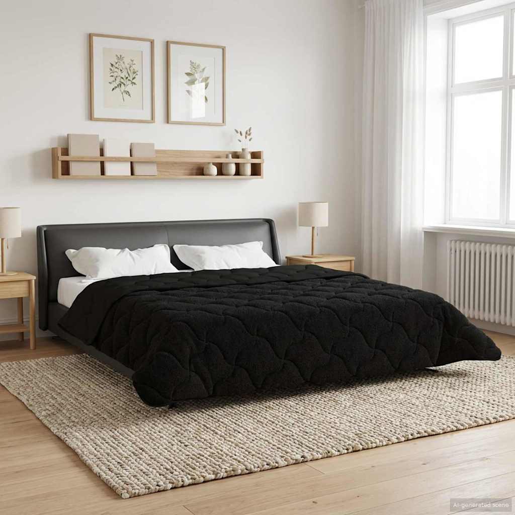 vidaXL Volledig Jaar Dekbed Gekwilt Antraciet 135 x 200 cm