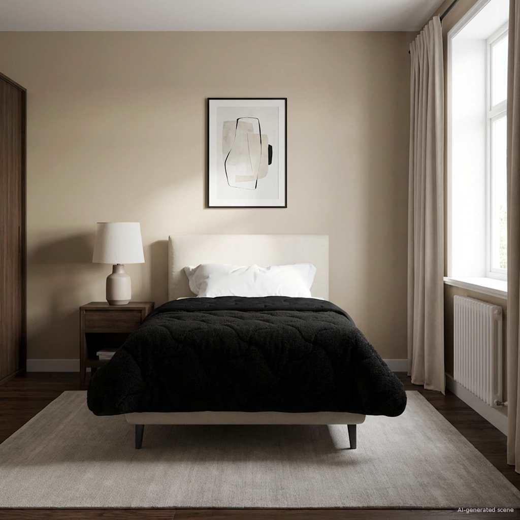 vidaXL Volledig Jaar Dekbed Gekwilt Antraciet 135 x 200 cm