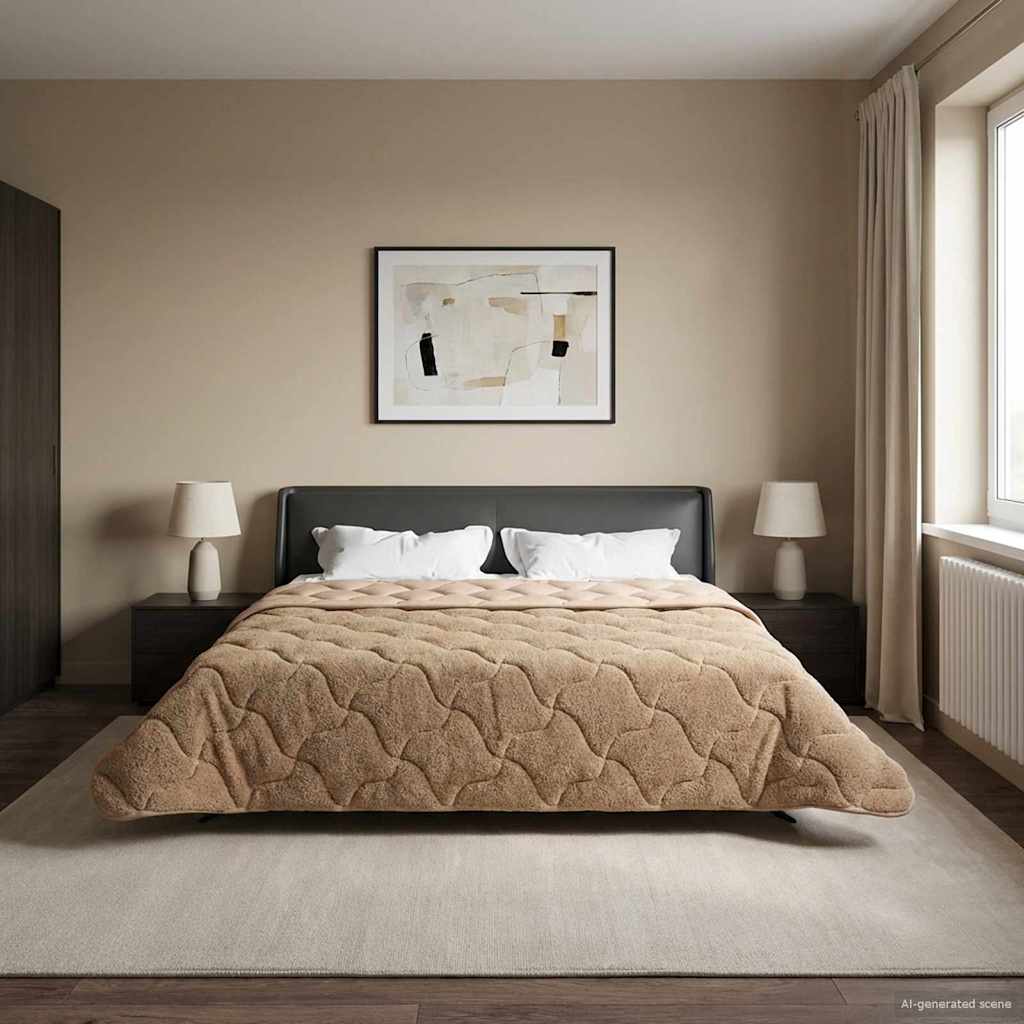 vidaXL Volledig Jaar Dekbed Gekwilt Antraciet 135 x 200 cm