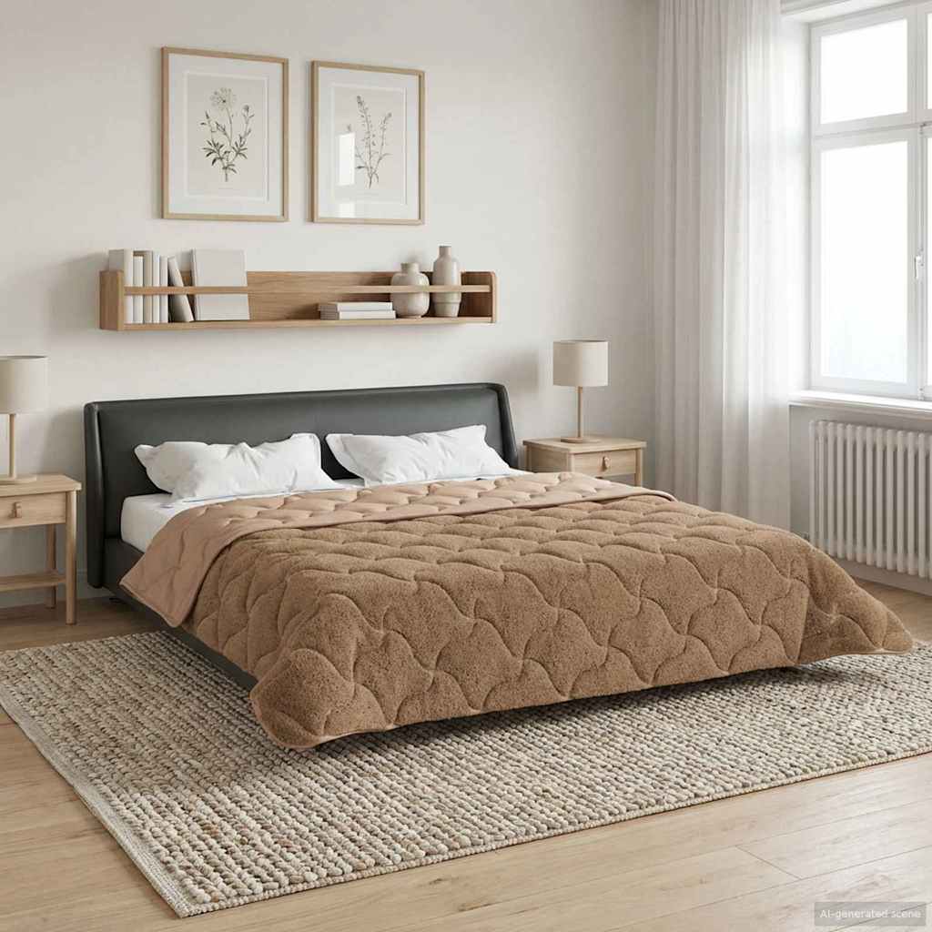 vidaXL Volledig Jaar Dekbed Gekwilt Antraciet 135 x 200 cm