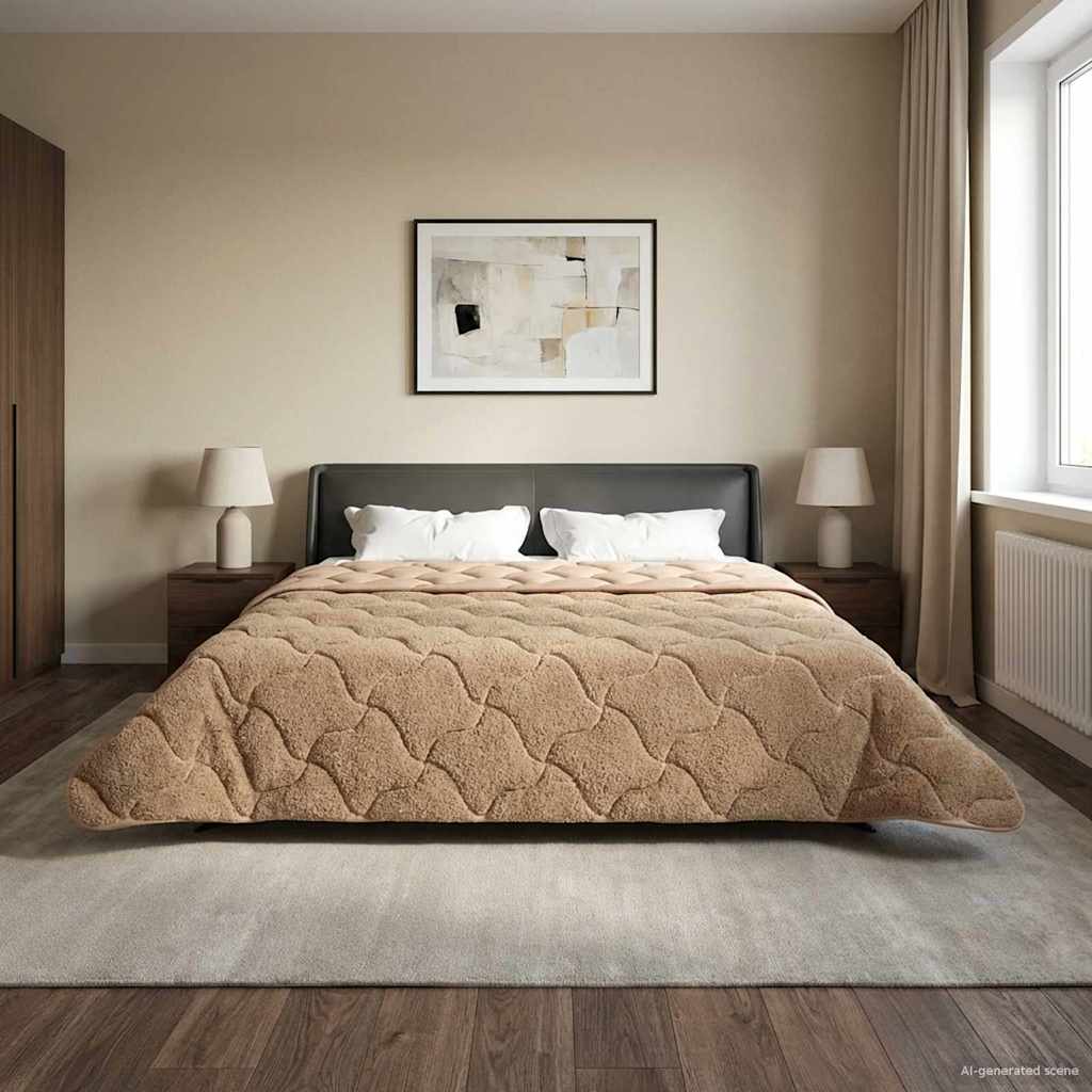 vidaXL Volledig Jaar Dekbed Gekwilt Antraciet 135 x 200 cm