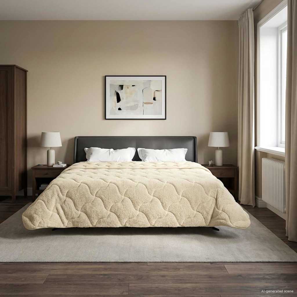 vidaXL Volledig Jaar Dekbed Gekwilt Antraciet 135 x 200 cm