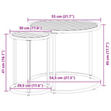 vidaXL Koffietafel Set 2 pcs Naturel en Zwart 55 x 55 x 45 cm