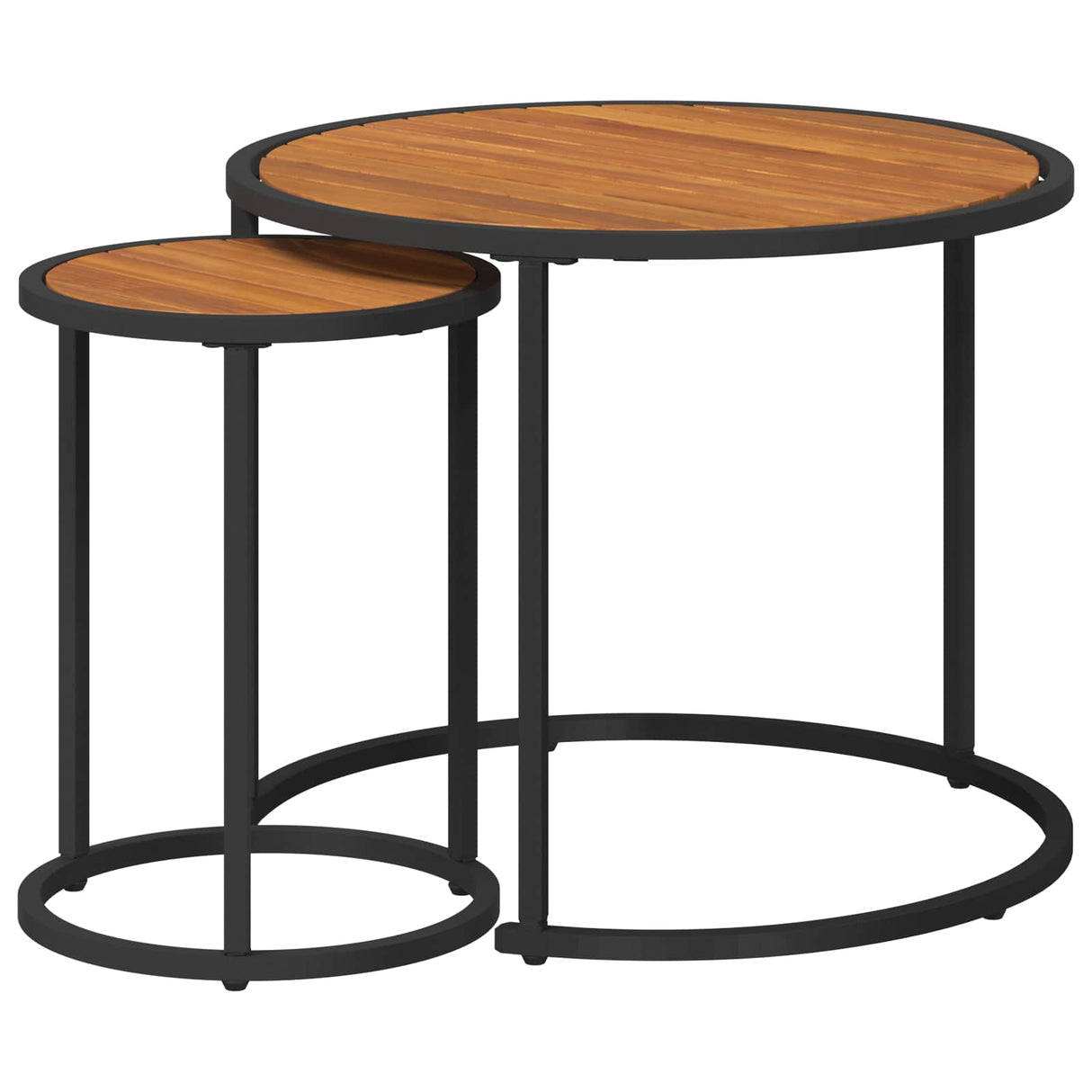 vidaXL Koffietafel Set 2 pcs Naturel en Zwart 55 x 55 x 45 cm