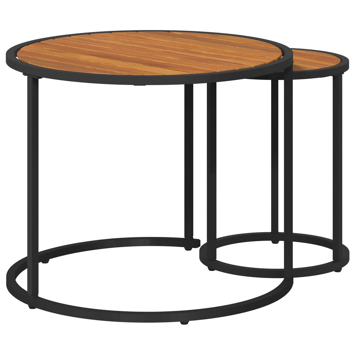 vidaXL Koffietafel Set 2 pcs Naturel en Zwart 55 x 55 x 45 cm