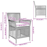 vidaXL Buitenzit met kussen 2 pcs Zwart en Crème poly rattan