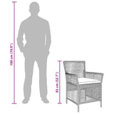 vidaXL Buitenzit met kussen 2 pcs Zwart en Crème poly rattan