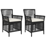 vidaXL Buitenzit met kussen 2 pcs Zwart en Crème poly rattan