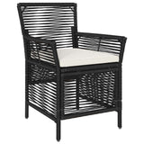 vidaXL Buitenzit met kussen 2 pcs Zwart en Crème poly rattan