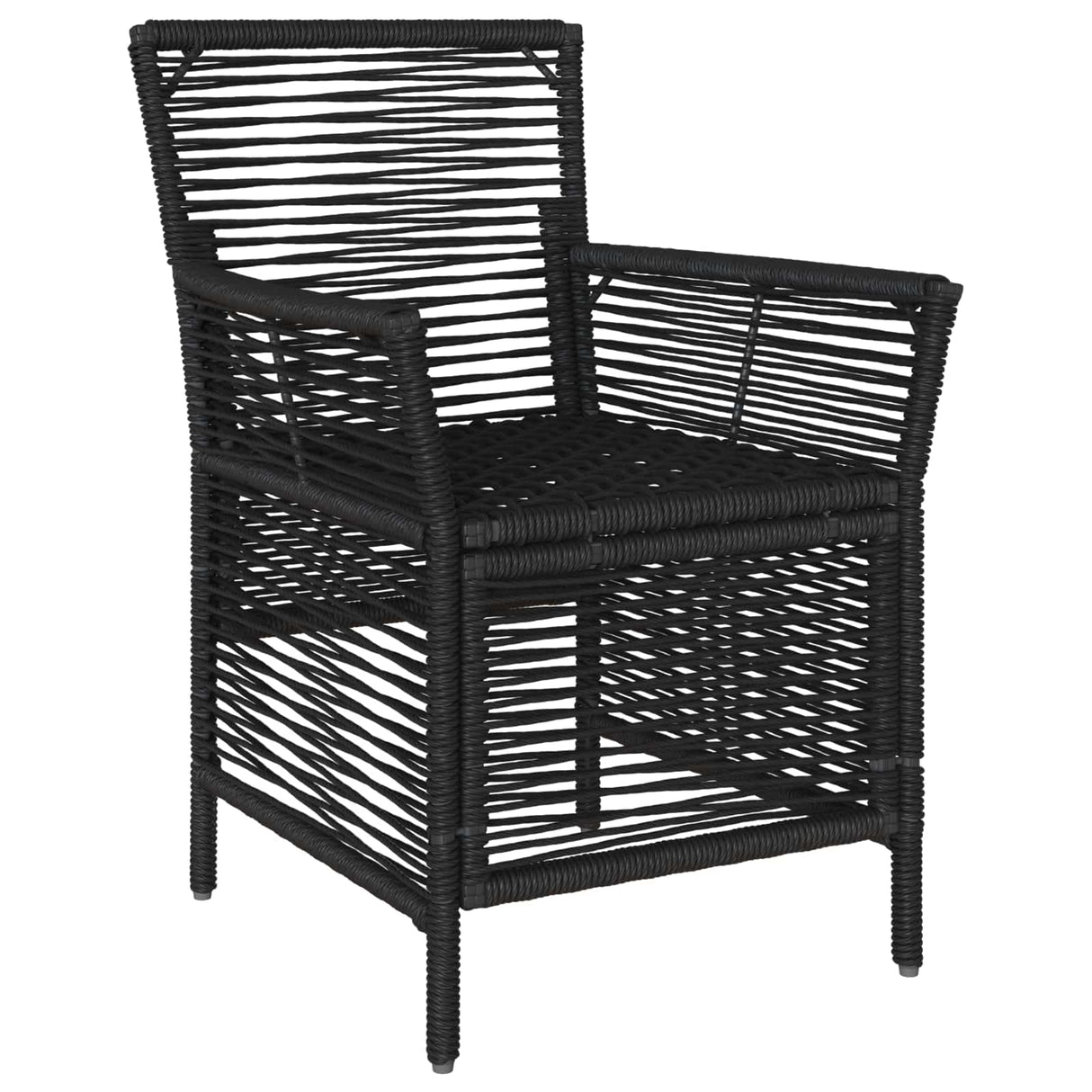 vidaXL Buitenzit met kussen 2 pcs Zwart en Crème poly rattan