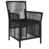 vidaXL Buitenzit met kussen 2 pcs Zwart en Crème poly rattan