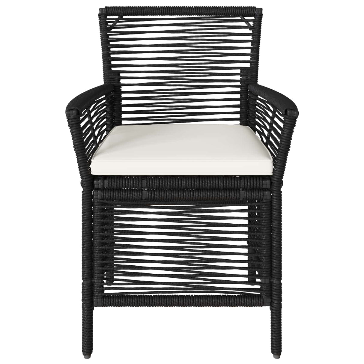 vidaXL Buitenzit met kussen 2 pcs Zwart en Crème poly rattan