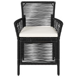 vidaXL Buitenzit met kussen 2 pcs Zwart en Crème poly rattan