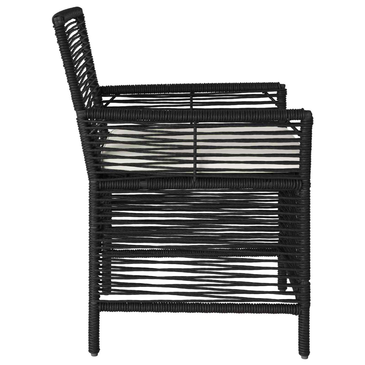 vidaXL Buitenzit met kussen 2 pcs Zwart en Crème poly rattan