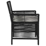 vidaXL Buitenzit met kussen 2 pcs Zwart en Crème poly rattan