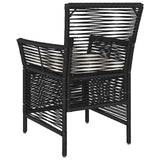 vidaXL Buitenzit met kussen 2 pcs Zwart en Crème poly rattan
