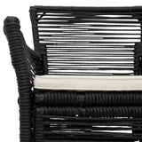 vidaXL Buitenzit met kussen 2 pcs Zwart en Crème poly rattan