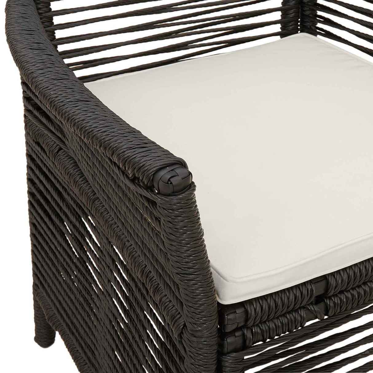 vidaXL Buitenzit met kussen 2 pcs Zwart en Crème poly rattan
