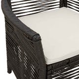 vidaXL Buitenzit met kussen 2 pcs Zwart en Crème poly rattan