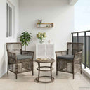vidaXL Buitenzit met kussen 2 pcs Zwart en Crème poly rattan