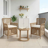 vidaXL Buitenzit met kussen 2 pcs Zwart en Crème poly rattan