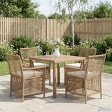 vidaXL Buitenzit met kussen 2 pcs Zwart en Crème poly rattan