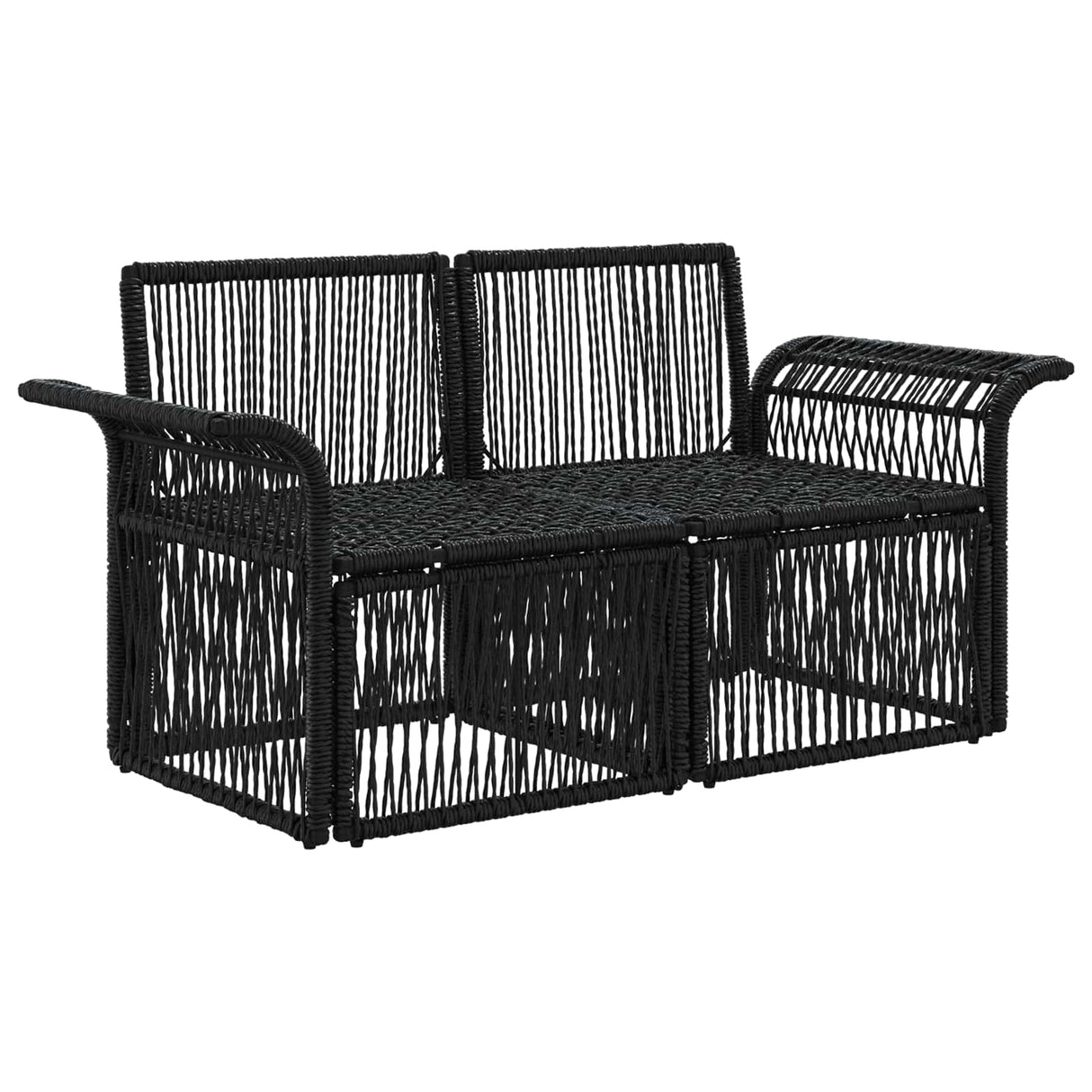 vidaXL Tuin Sofa 2-Aantal zitplaatsen Zwart poly rattan