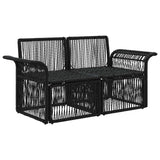 vidaXL Tuin Sofa 2-Aantal zitplaatsen Zwart poly rattan