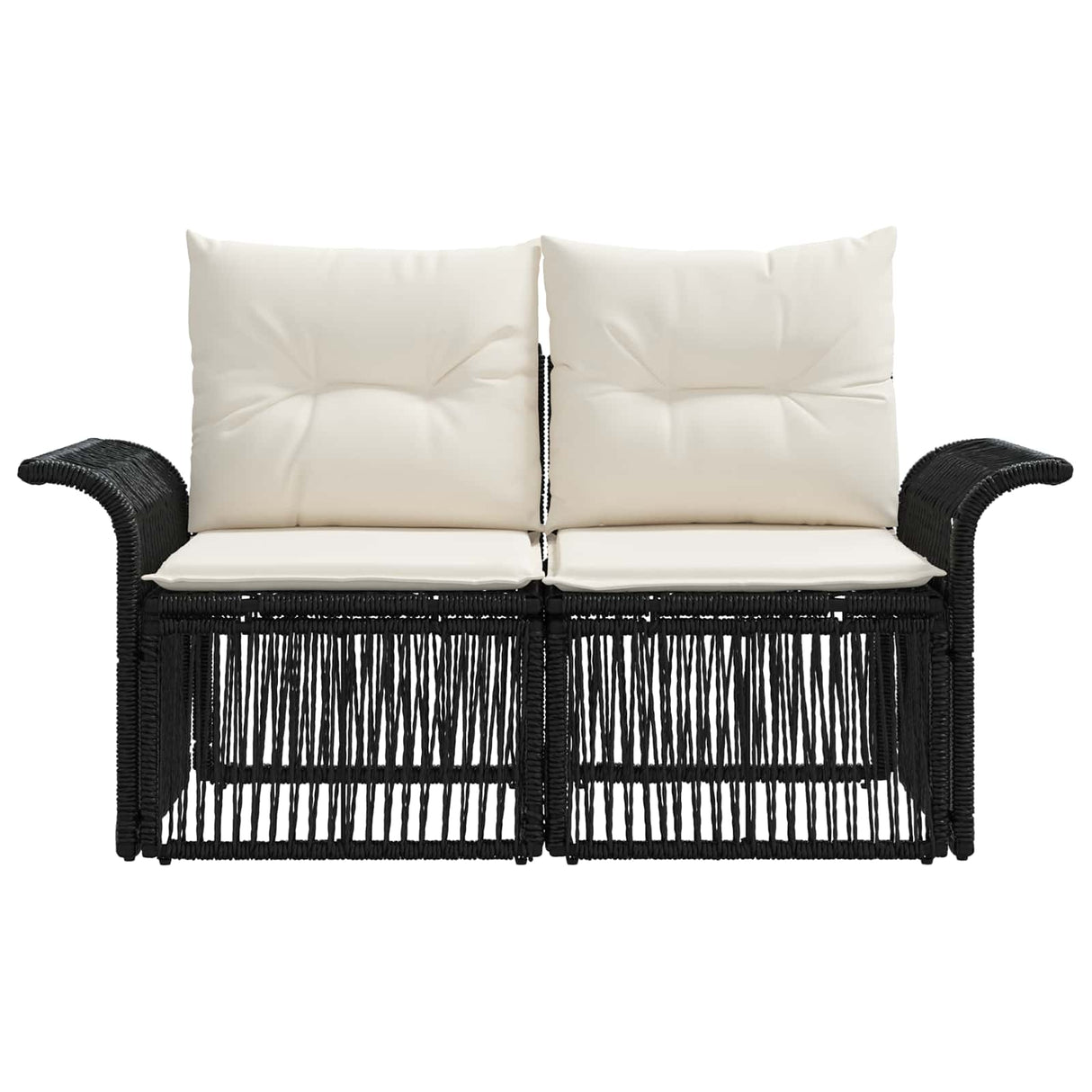 vidaXL Tuin Sofa 2-Aantal zitplaatsen Zwart poly rattan